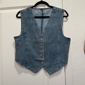 Denim Button-Up Vest